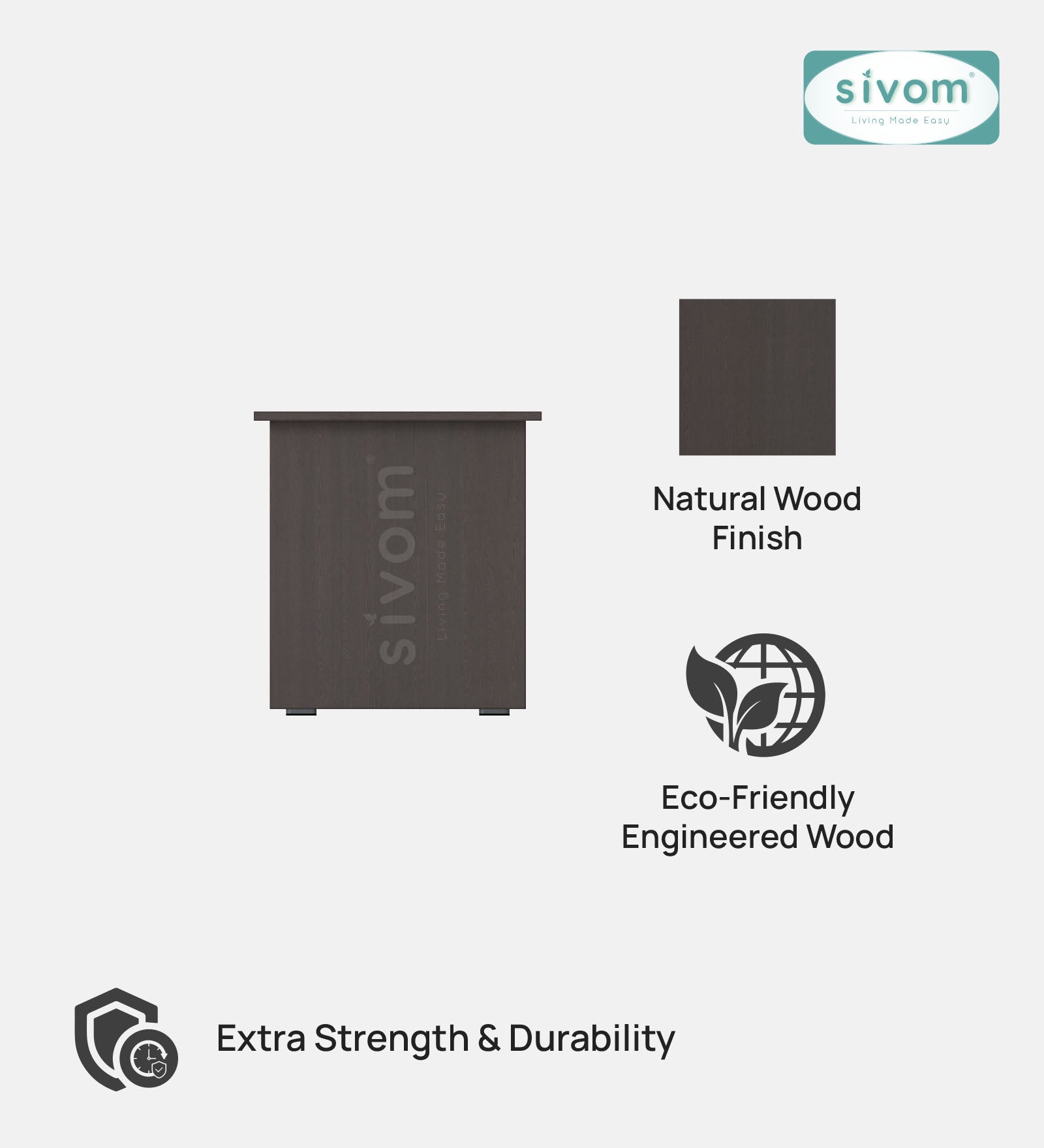 SIVOM Moto Multipurpose Centre Table / Engineered Wood Coffee Table for Modern Homes | Elegant Design & Premium Finish