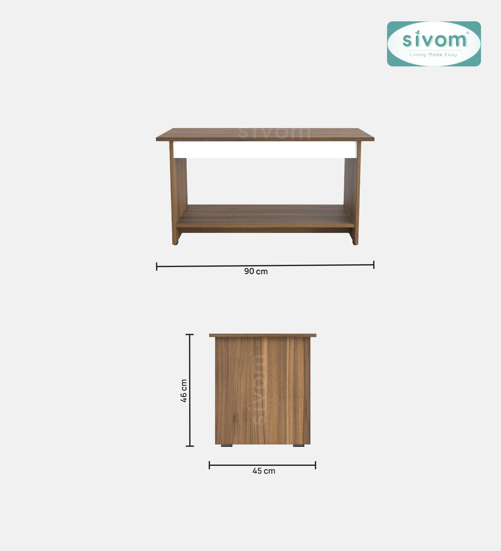SIVOM Moto Multipurpose Centre Table / Engineered Wood Coffee Table for Modern Homes | Elegant Design & Premium Finish