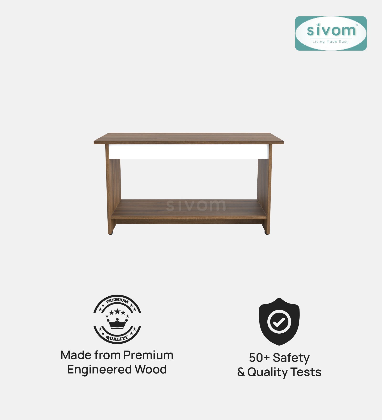 SIVOM Moto Multipurpose Centre Table / Engineered Wood Coffee Table for Modern Homes | Elegant Design & Premium Finish