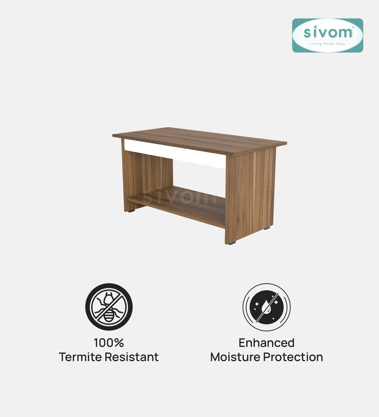 SIVOM Moto Multipurpose Centre Table / Engineered Wood Coffee Table for Modern Homes | Elegant Design & Premium Finish