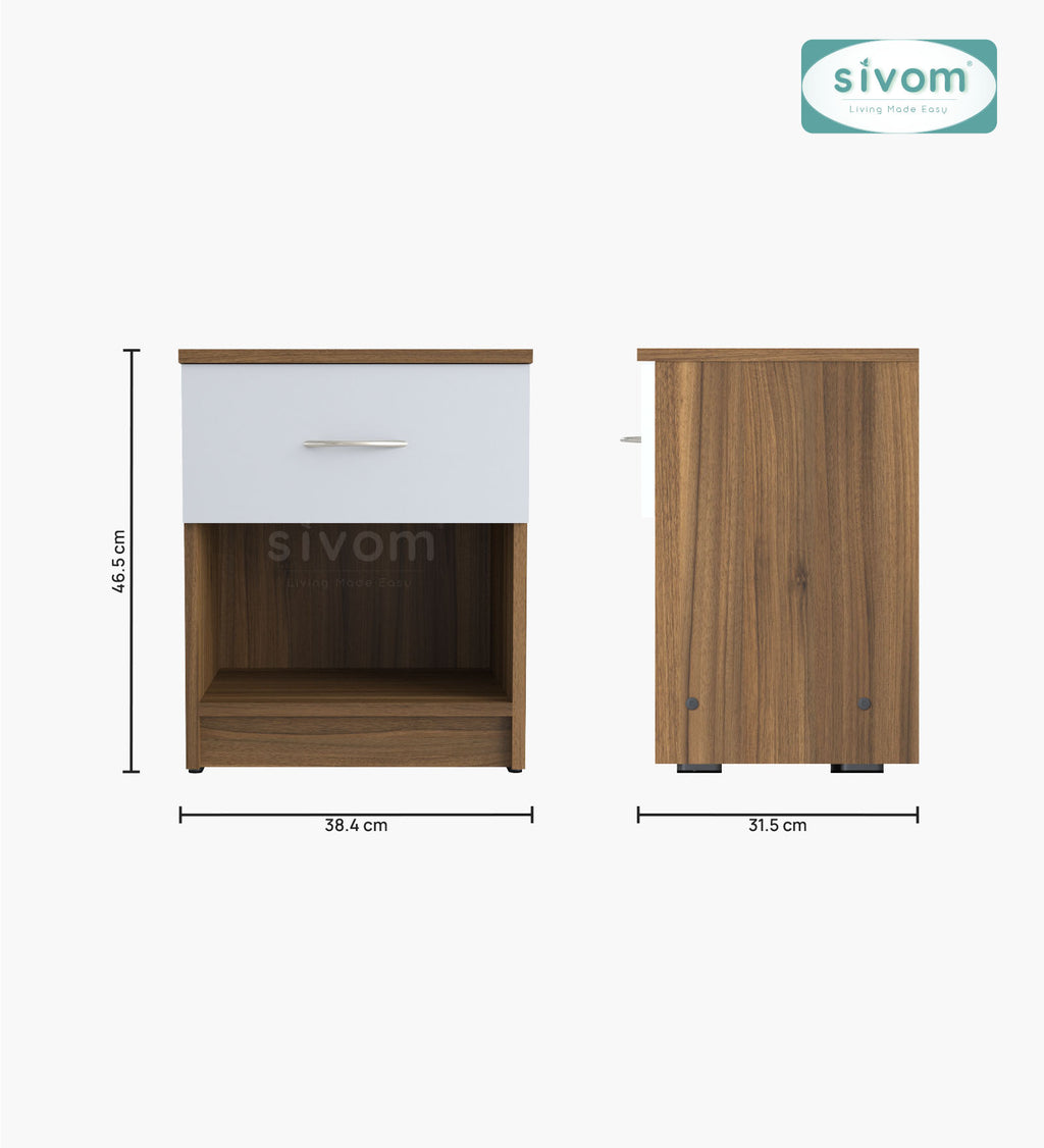 Sivom SIVOM Muse Multipurpose Side Table Engineered Wood Bedside Table for Modern Homes | Elegant Design & Premium Finish