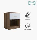 Sivom SIVOM Muse Multipurpose Side Table Engineered Wood Bedside Table for Modern Homes | Elegant Design & Premium Finish