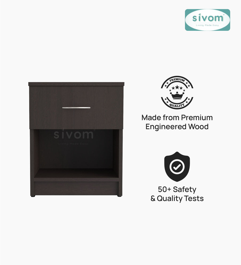 Sivom SIVOM Muse Multipurpose Side Table Engineered Wood Bedside Table for Modern Homes | Elegant Design & Premium Finish