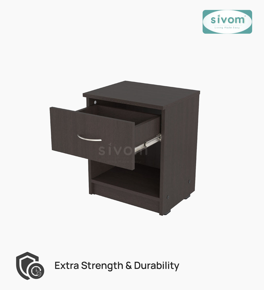 Sivom SIVOM Muse Multipurpose Side Table Engineered Wood Bedside Table for Modern Homes | Elegant Design & Premium Finish