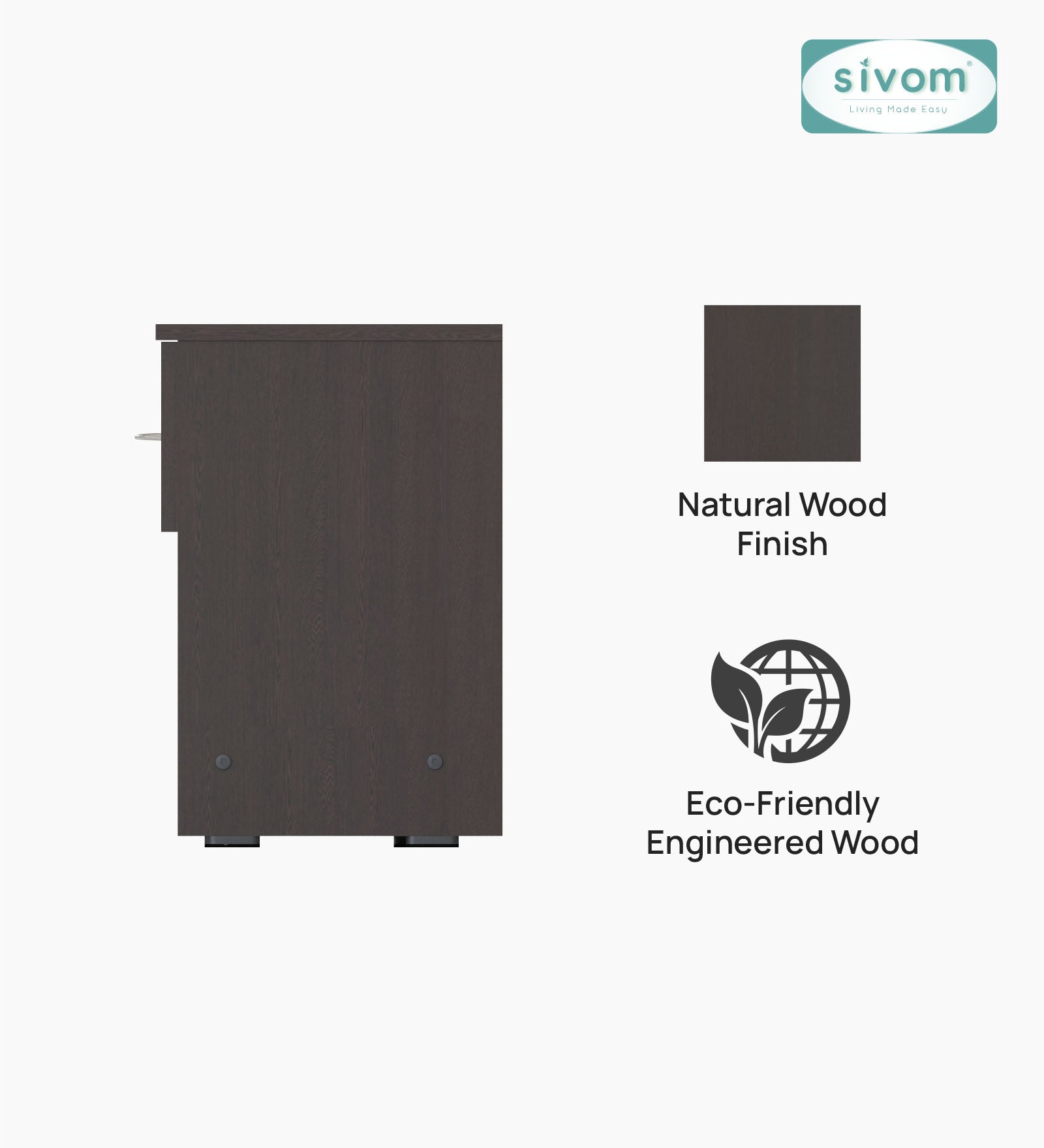 Sivom SIVOM Muse Multipurpose Side Table Engineered Wood Bedside Table for Modern Homes | Elegant Design & Premium Finish