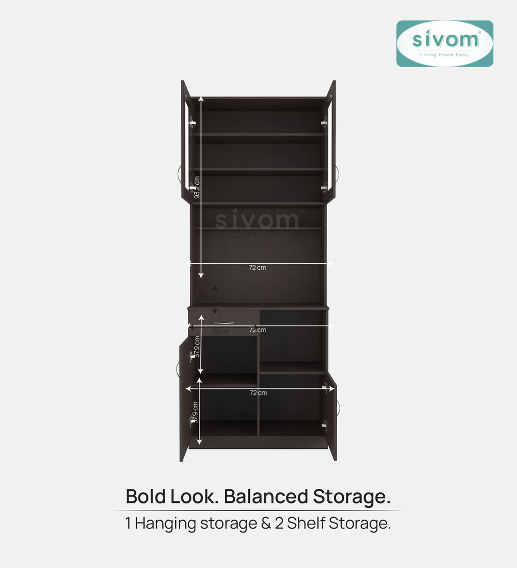 SIVOM Nebula Crockery Engineered Wood Unit for Modern Homes | Elegant Design & Premium Finish