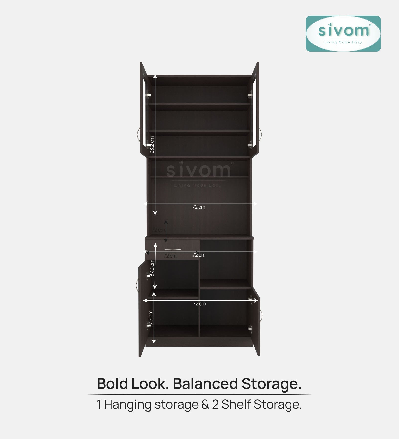 SIVOM Nebula Crockery Engineered Wood Unit for Modern Homes | Elegant Design & Premium Finish