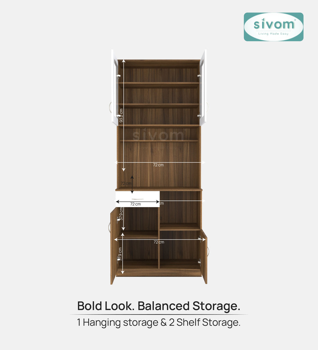 SIVOM Nebula Crockery Engineered Wood Unit for Modern Homes | Elegant Design & Premium Finish