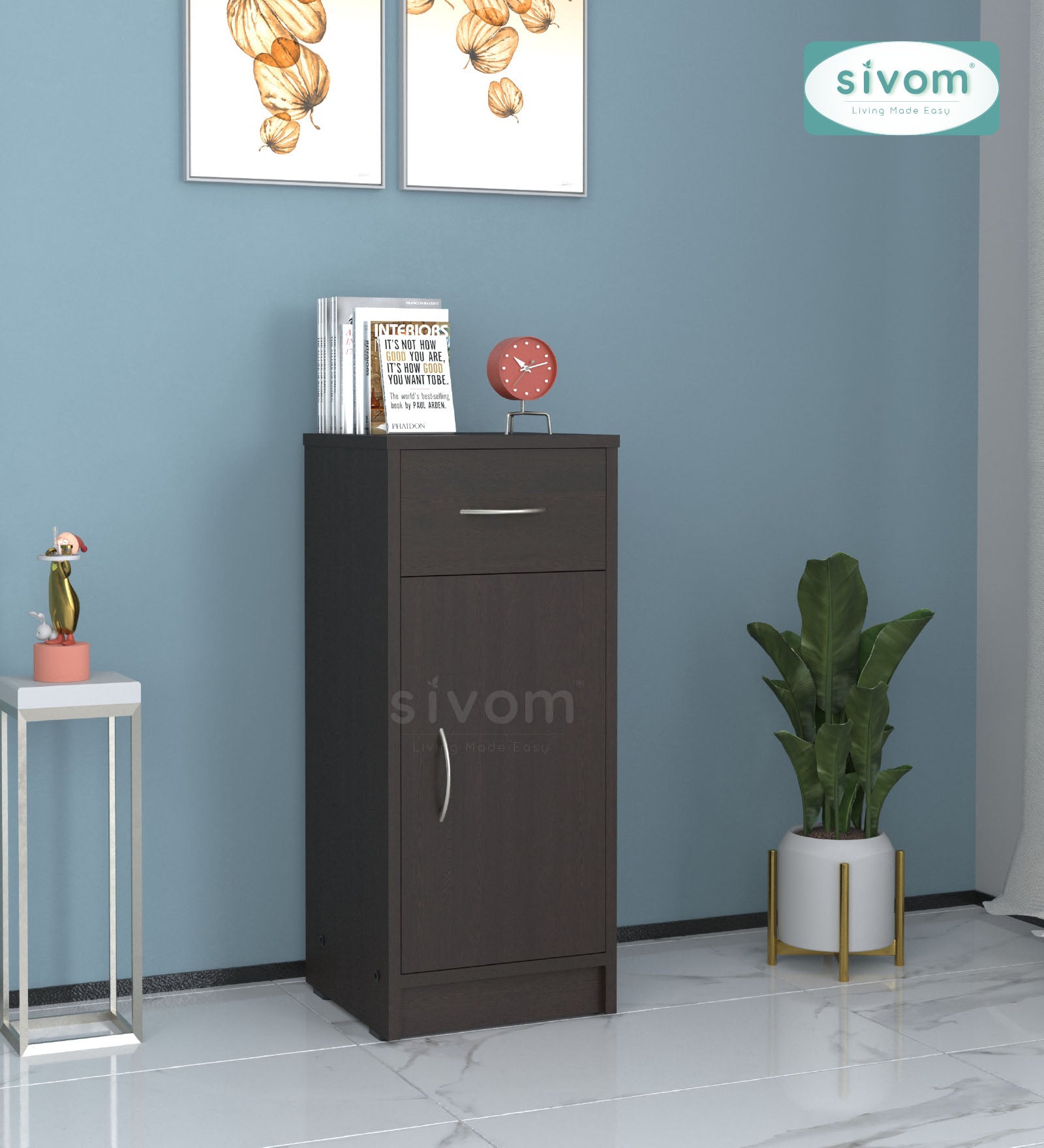 Sivom SIVOM Nest Multipurpose Storage Unit/ Engineered Wood Free Standing Cabinet for Modern Homes | Elegant Design & Premium Finish