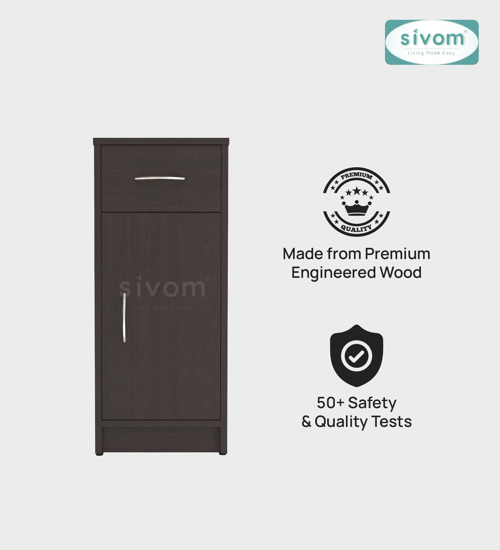 Sivom SIVOM Nest Multipurpose Storage Unit/ Engineered Wood Free Standing Cabinet for Modern Homes | Elegant Design & Premium Finish