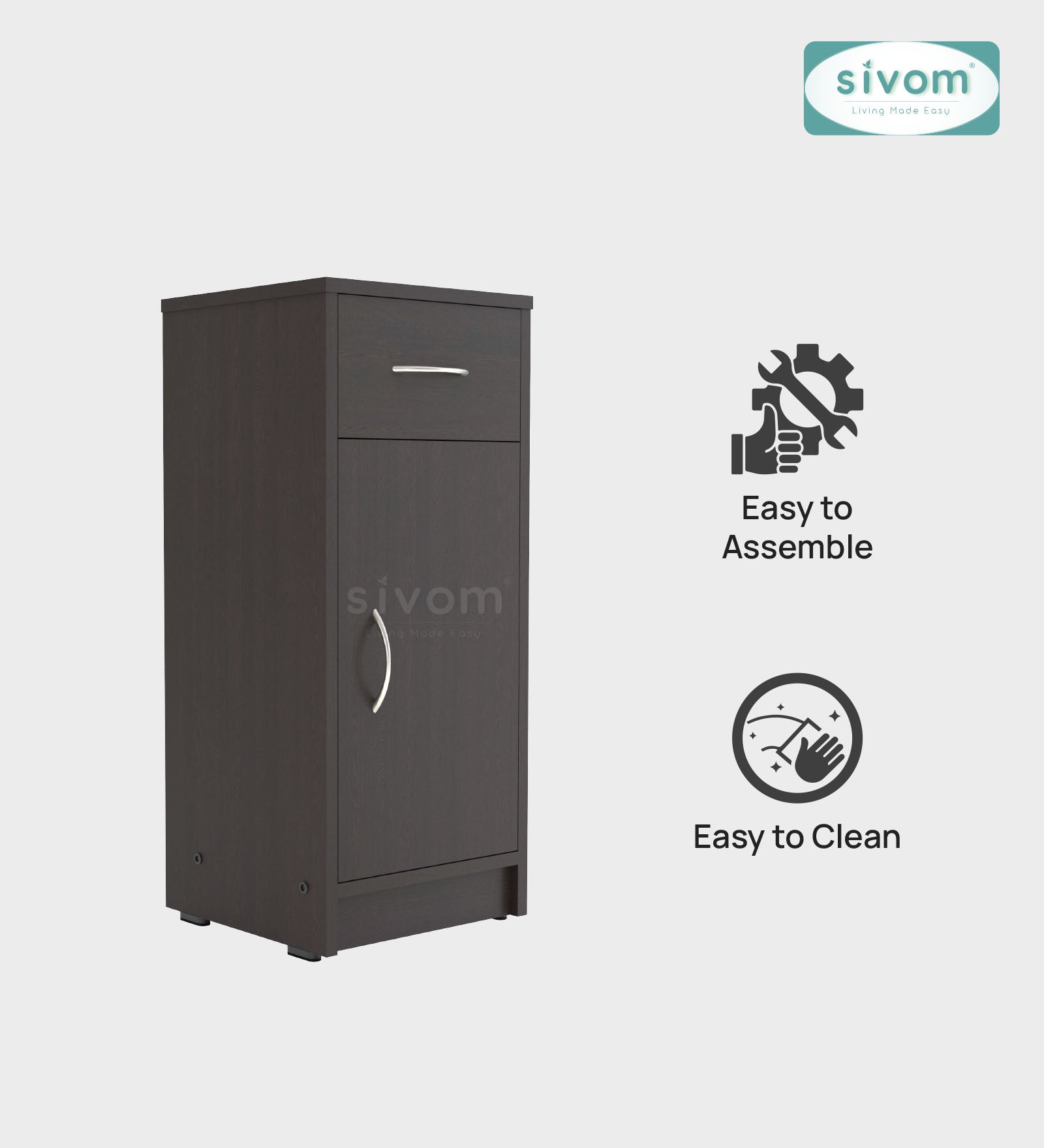 Sivom SIVOM Nest Multipurpose Storage Unit/ Engineered Wood Free Standing Cabinet for Modern Homes | Elegant Design & Premium Finish