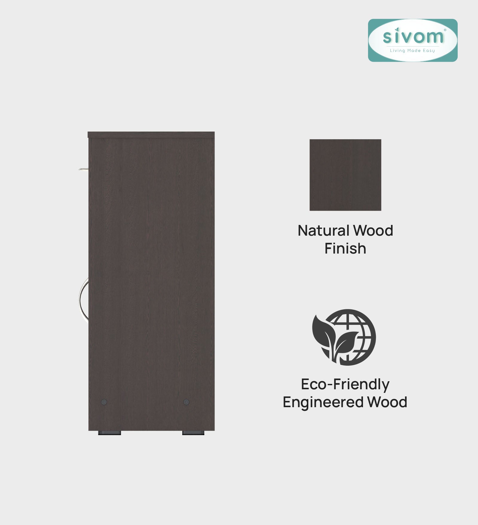 Sivom SIVOM Nest Multipurpose Storage Unit/ Engineered Wood Free Standing Cabinet for Modern Homes | Elegant Design & Premium Finish