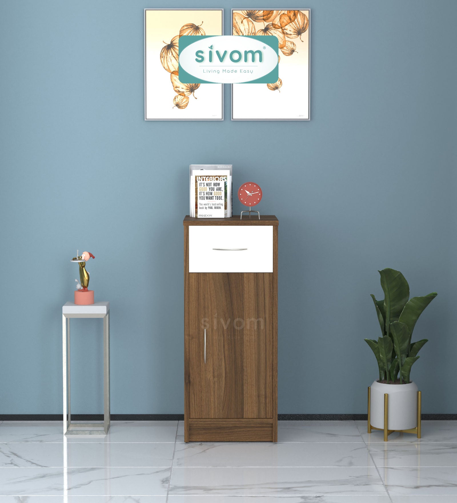 Sivom SIVOM Nest Multipurpose Storage Unit/ Engineered Wood Free Standing Cabinet for Modern Homes | Elegant Design & Premium Finish