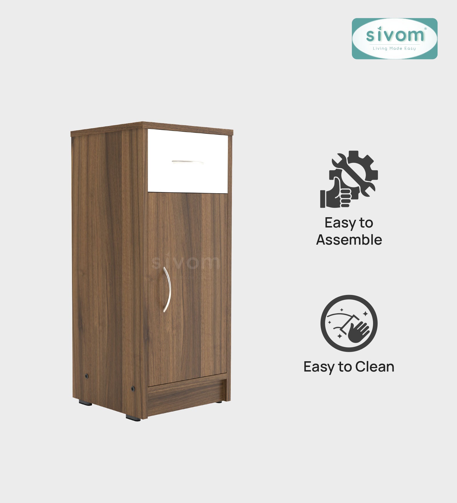 Sivom SIVOM Nest Multipurpose Storage Unit/ Engineered Wood Free Standing Cabinet for Modern Homes | Elegant Design & Premium Finish