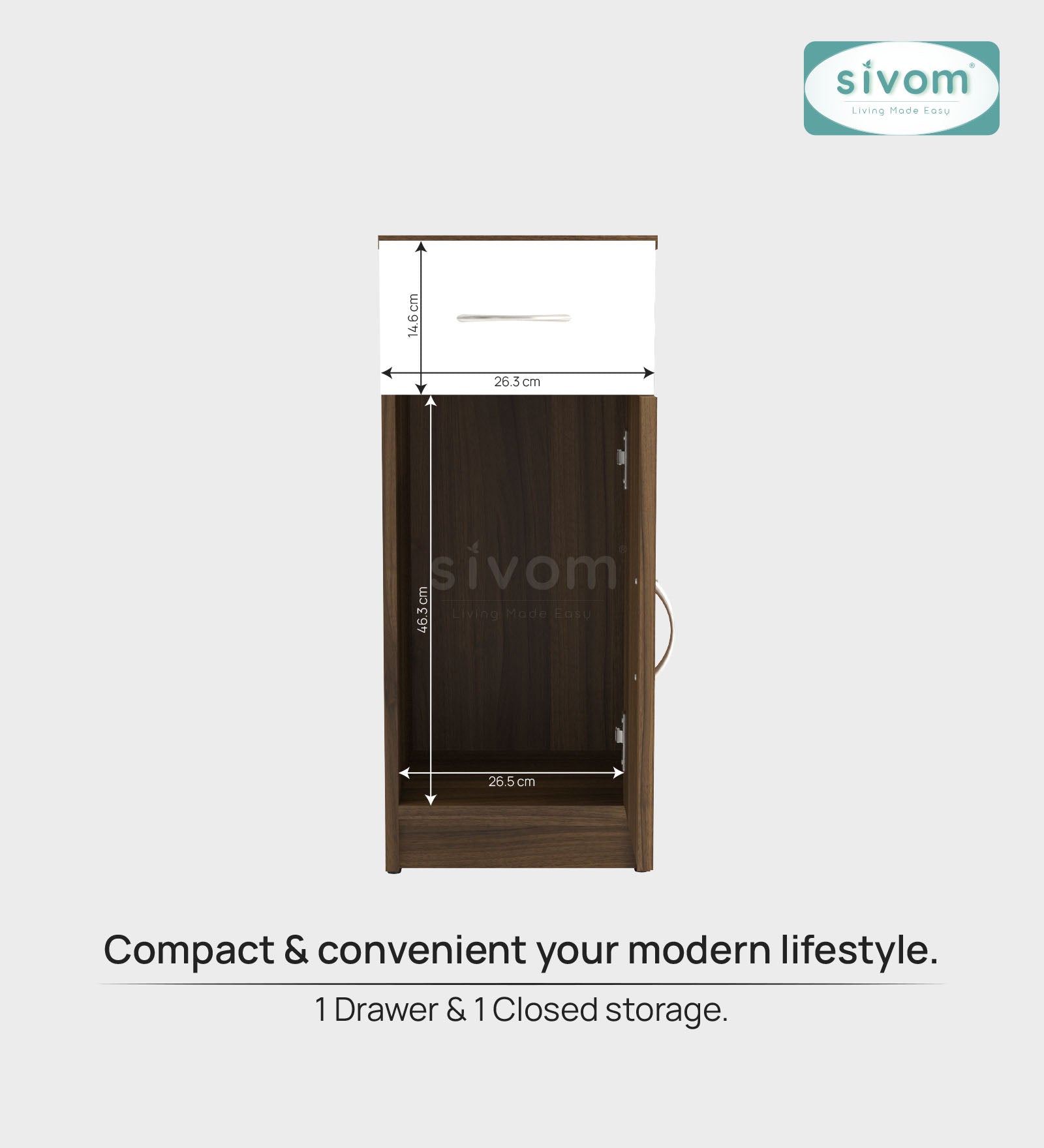 Sivom SIVOM Nest Multipurpose Storage Unit/ Engineered Wood Free Standing Cabinet for Modern Homes | Elegant Design & Premium Finish
