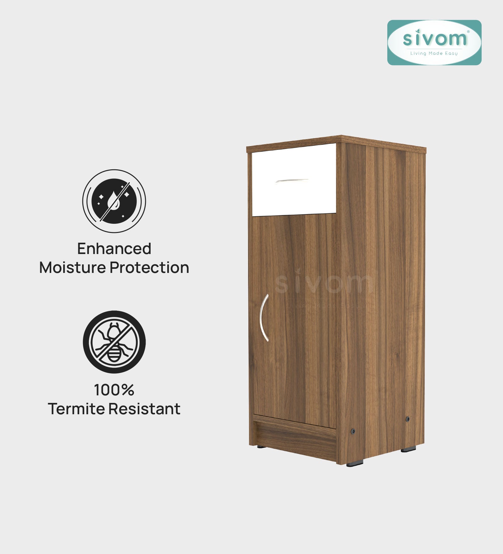 Sivom SIVOM Nest Multipurpose Storage Unit/ Engineered Wood Free Standing Cabinet for Modern Homes | Elegant Design & Premium Finish