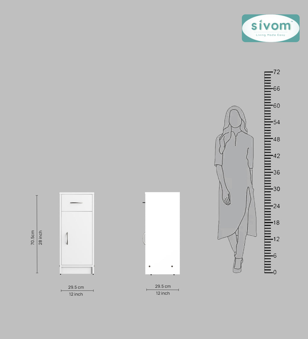 Sivom SIVOM Nest Multipurpose Storage Unit/ Engineered Wood Free Standing Cabinet for Modern Homes | Elegant Design & Premium Finish