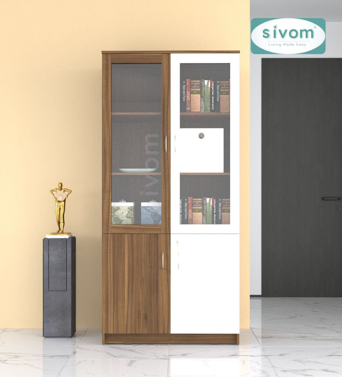 Sivom SIVOM NICKEL Multipurpose Storage Drawer/Study/Home/Office Engineered Wood Close Book Shelf for Modern Homes | Elegant Design & Premium Finish (Copy) (Copy) (Copy) (Copy)