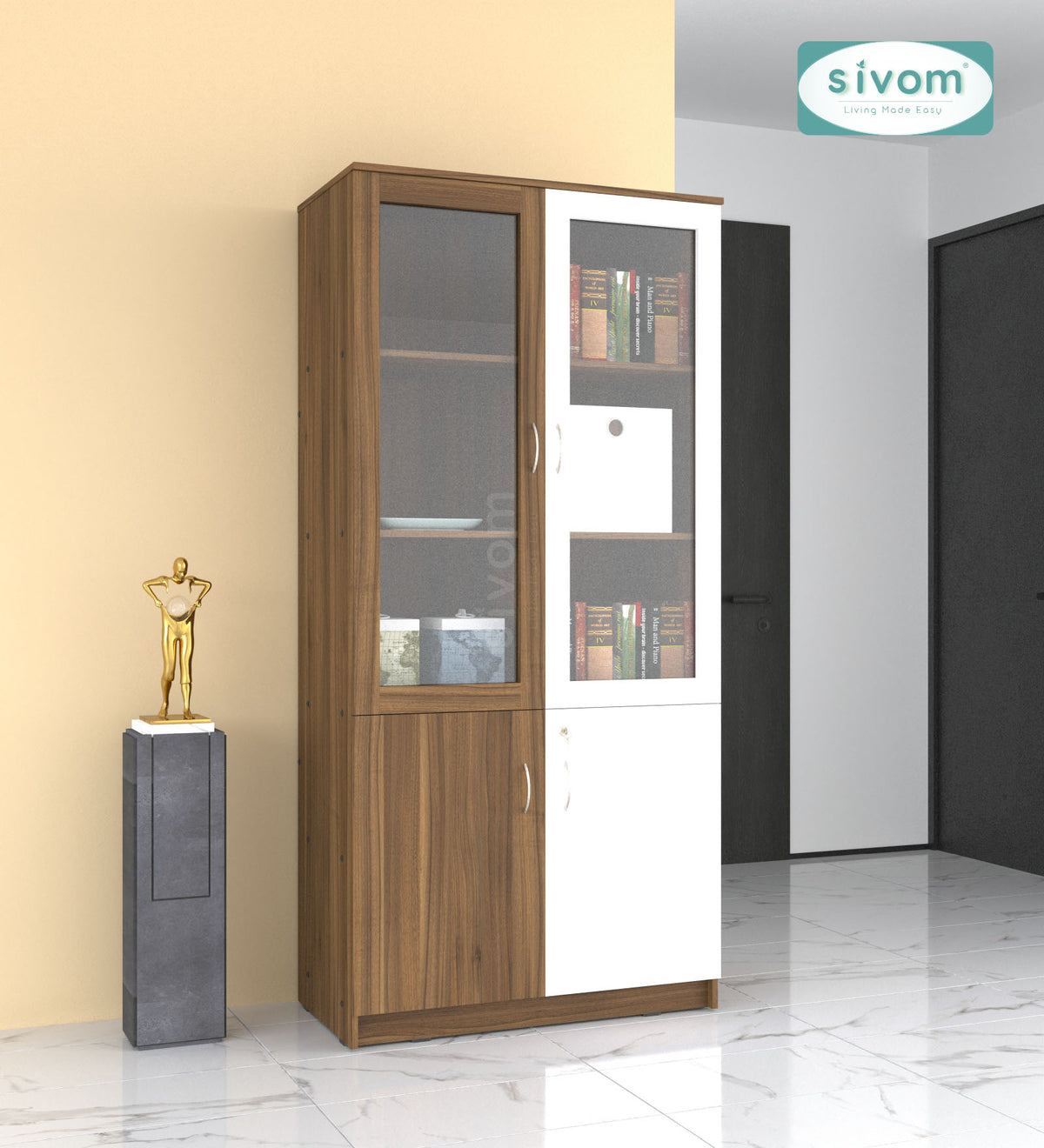 Sivom SIVOM NICKEL Multipurpose Storage Drawer/Study/Home/Office Engineered Wood Close Book Shelf for Modern Homes | Elegant Design & Premium Finish (Copy) (Copy) (Copy) (Copy)
