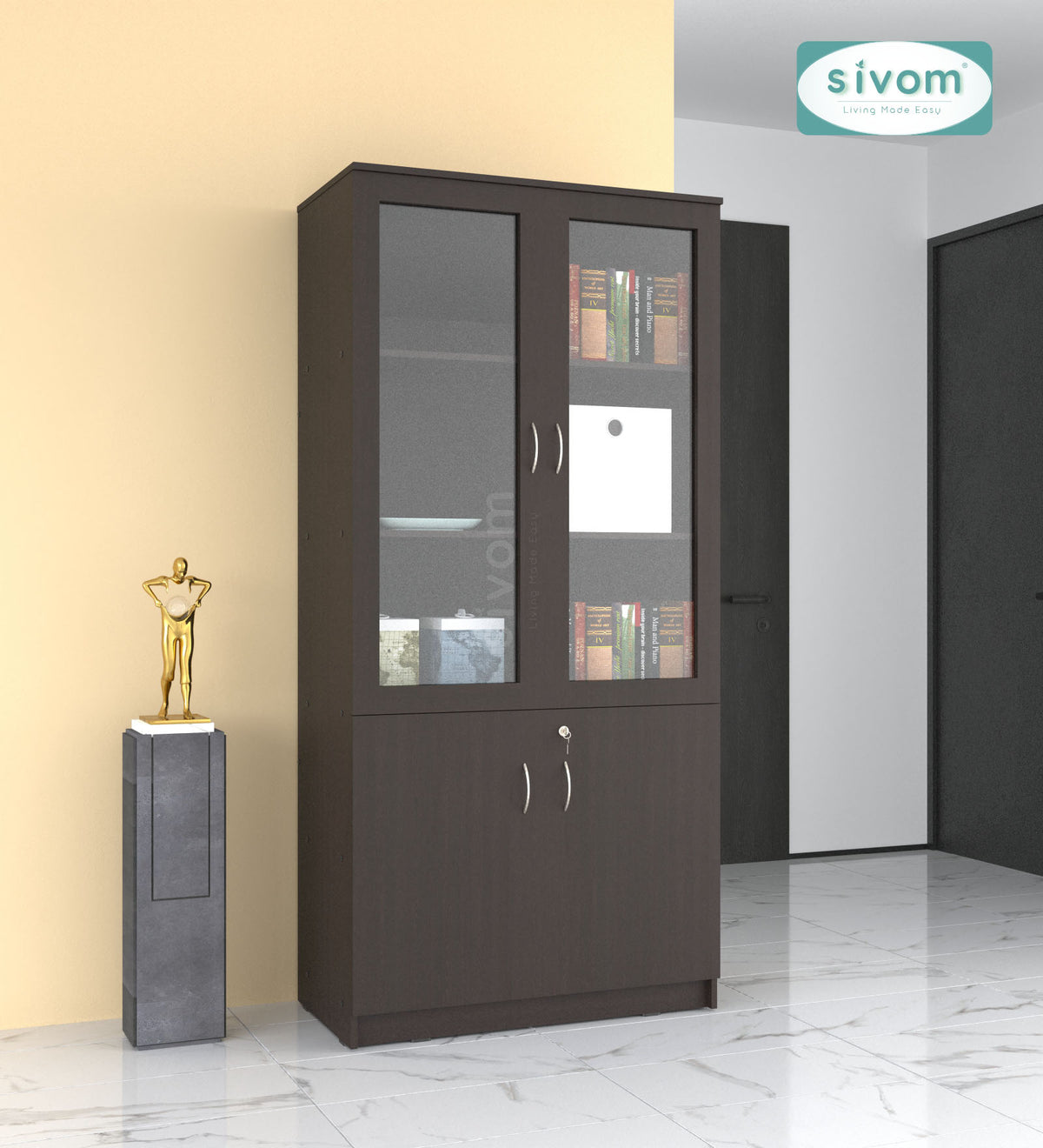Sivom SIVOM NICKEL Multipurpose Storage Drawer/Study/Home/Office Engineered Wood Close Book Shelf for Modern Homes | Elegant Design & Premium Finish (Copy) (Copy) (Copy) (Copy)