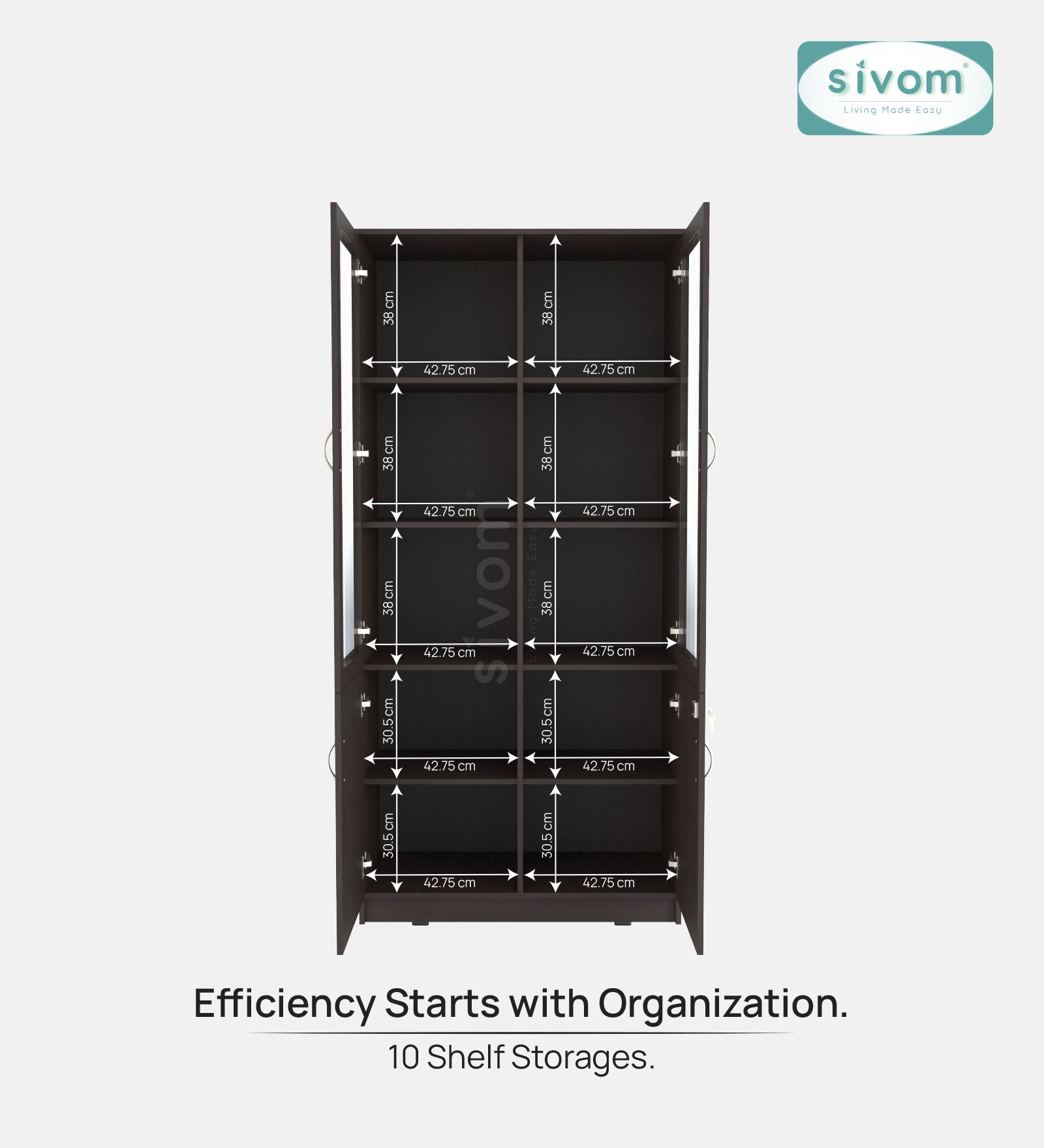 Sivom SIVOM NICKEL Multipurpose Storage Drawer/Study/Home/Office Engineered Wood Close Book Shelf for Modern Homes | Elegant Design & Premium Finish (Copy) (Copy) (Copy) (Copy)