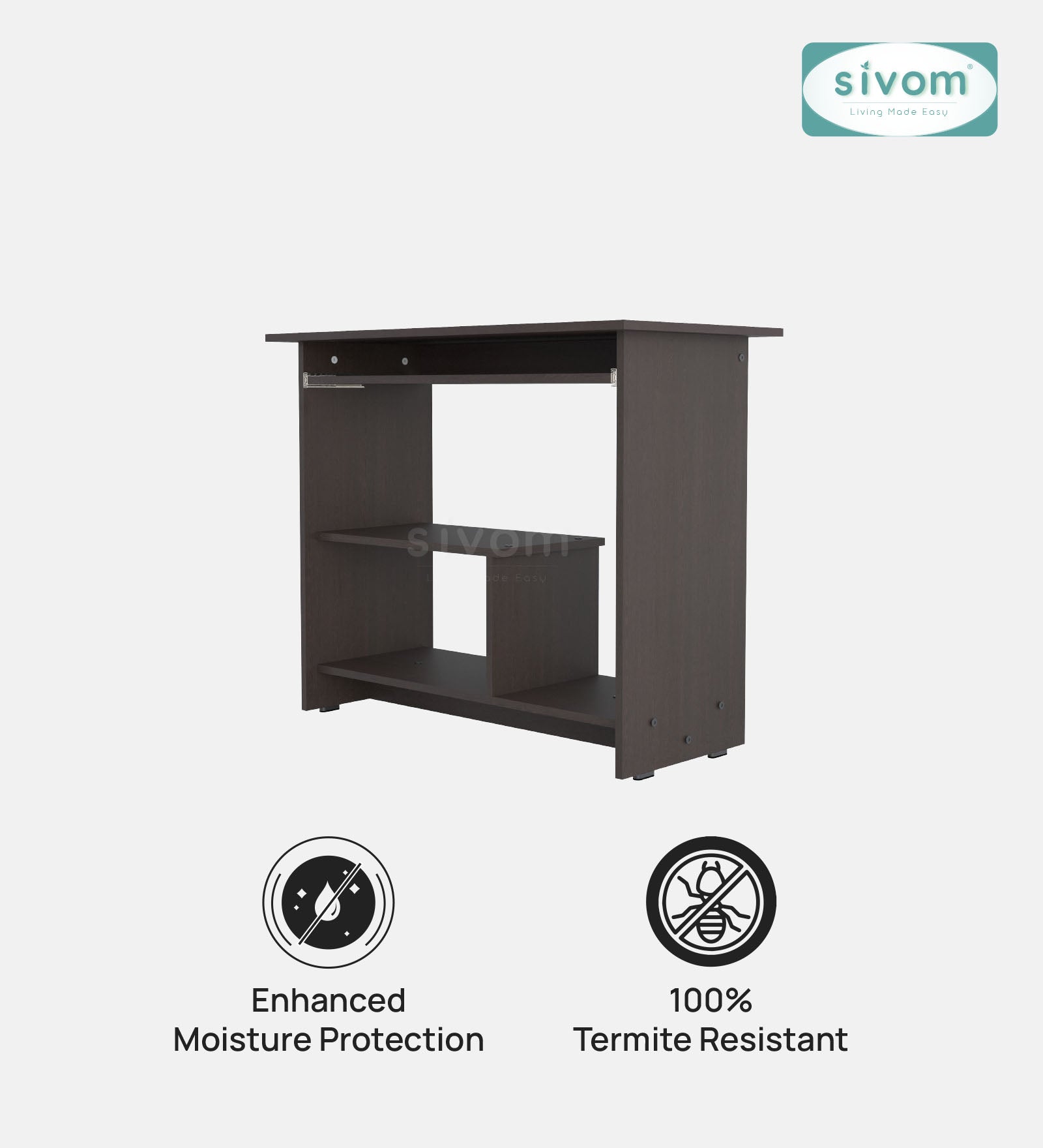 SIVOM Oasis Study/Home Office Engineered Wood Computer Desk for Modern Homes | Elegant Design & Premium Finish