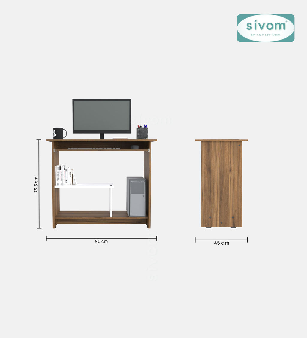 SIVOM Oasis Study/Home Office Engineered Wood Computer Desk for Modern Homes | Elegant Design & Premium Finish