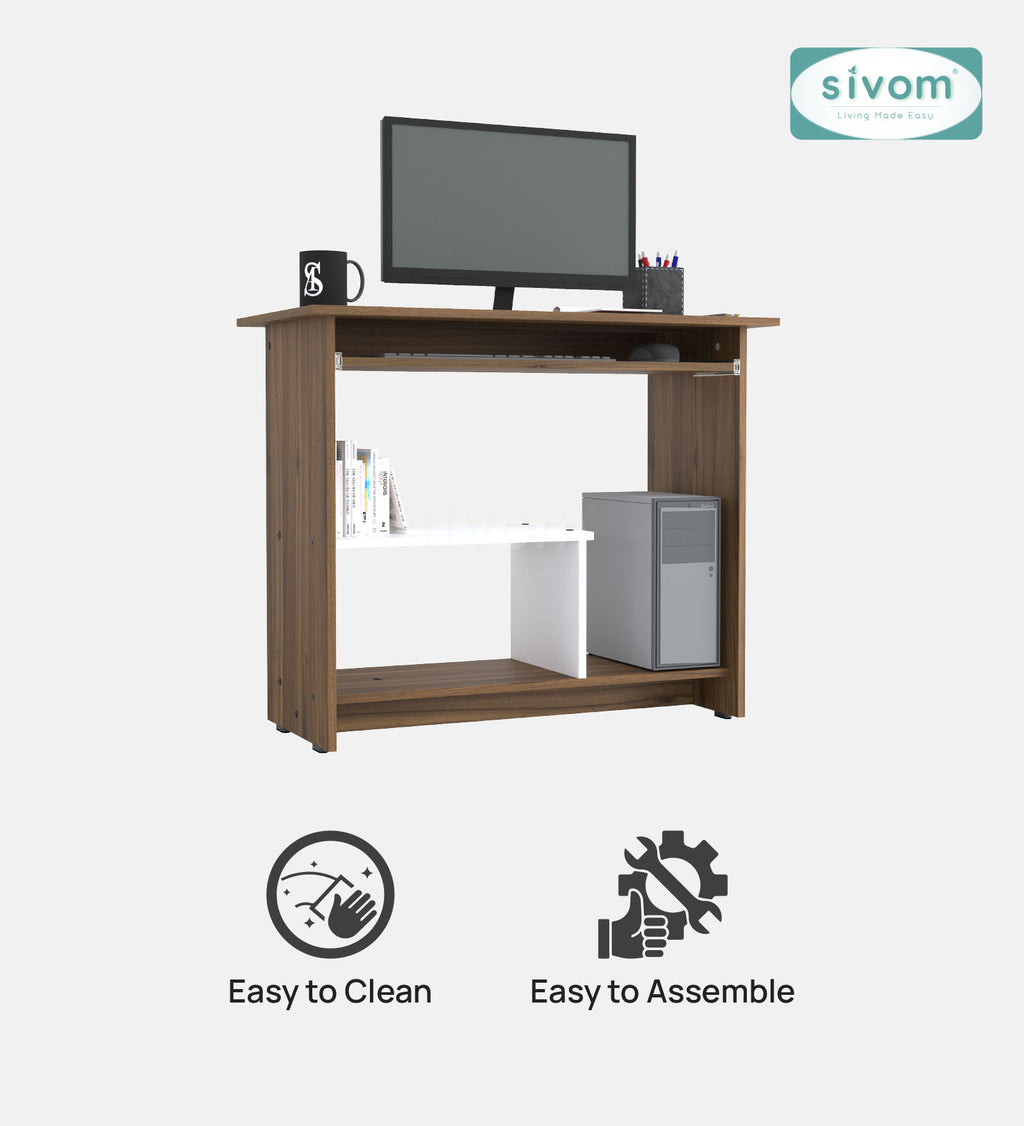 SIVOM Oasis Study/Home Office Engineered Wood Computer Desk for Modern Homes | Elegant Design & Premium Finish