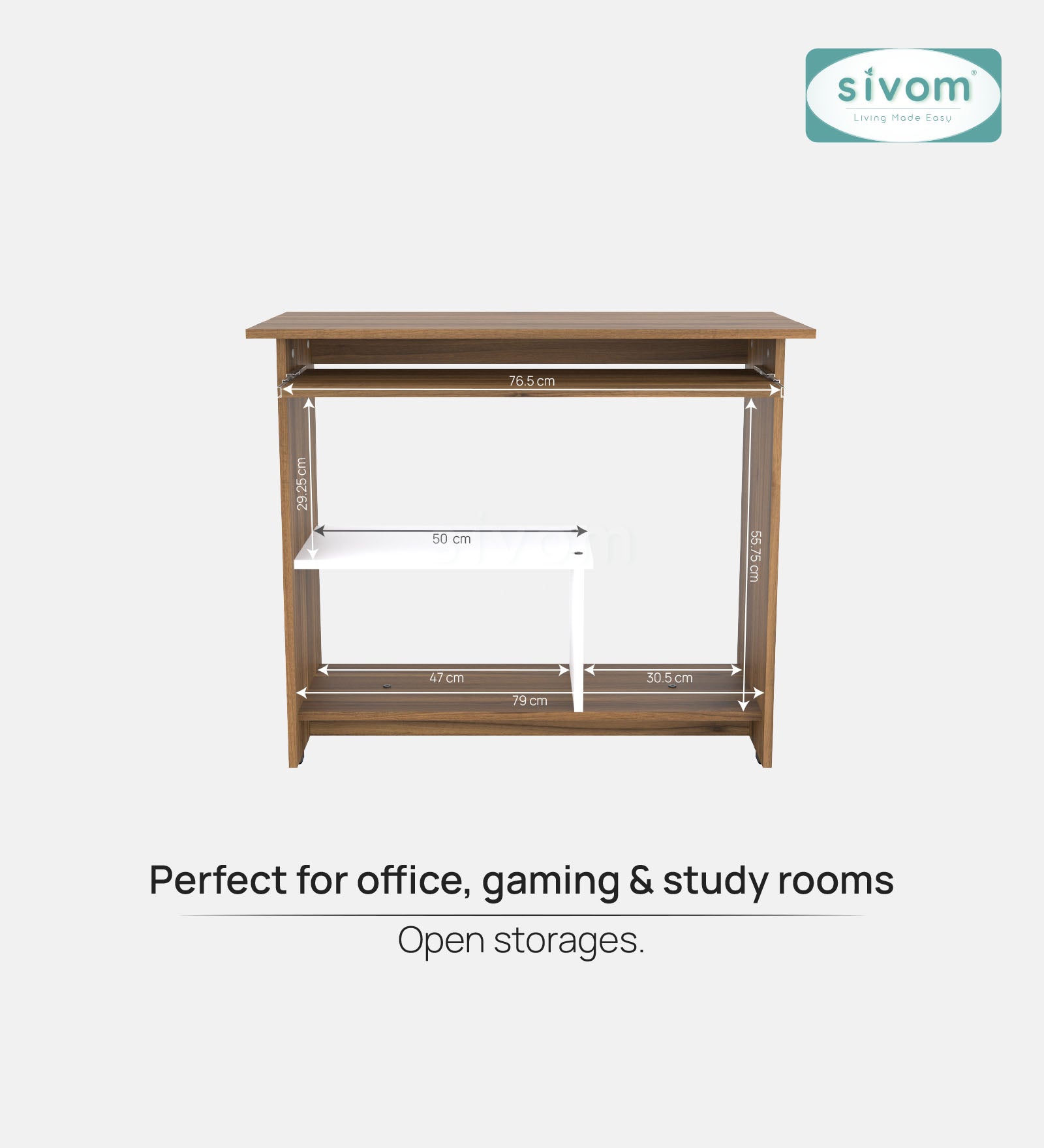 SIVOM Oasis Study/Home Office Engineered Wood Computer Desk for Modern Homes | Elegant Design & Premium Finish