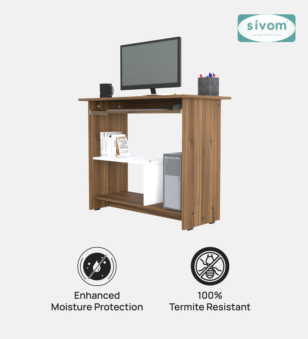 SIVOM Oasis Study/Home Office Engineered Wood Computer Desk for Modern Homes | Elegant Design & Premium Finish