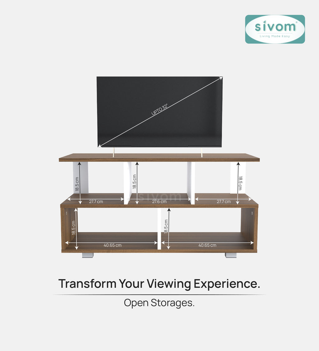 Sivom furniture SIVOM Olive Multipurpose TV Unit fits upto 43 inch with Storage Engineered Wood TV Entertainment Unit for Modern Homes | Elegant Design & Premium Finish