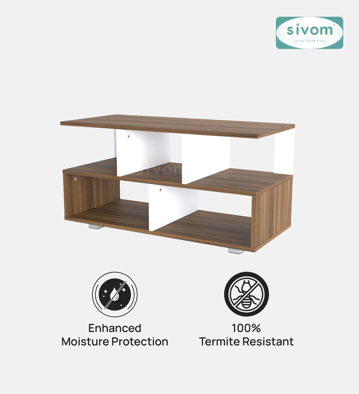Sivom furniture SIVOM Olive Multipurpose TV Unit fits upto 43 inch with Storage Engineered Wood TV Entertainment Unit for Modern Homes | Elegant Design & Premium Finish