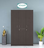 Sivom SIVOM Oliver Multipurpose 3 Door Wardrobe / Spacious Shelves with Hanging Rail Engineered Wood 3 Door Wardrobe for Modern Homes | Elegant Design & Premium Finish