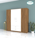 Sivom furniture SIVOM Oliver Multipurpose 4 Door Closet Engineered Wood 4 Door Wardrobe for Modern Homes | Elegant Design & Premium Finish