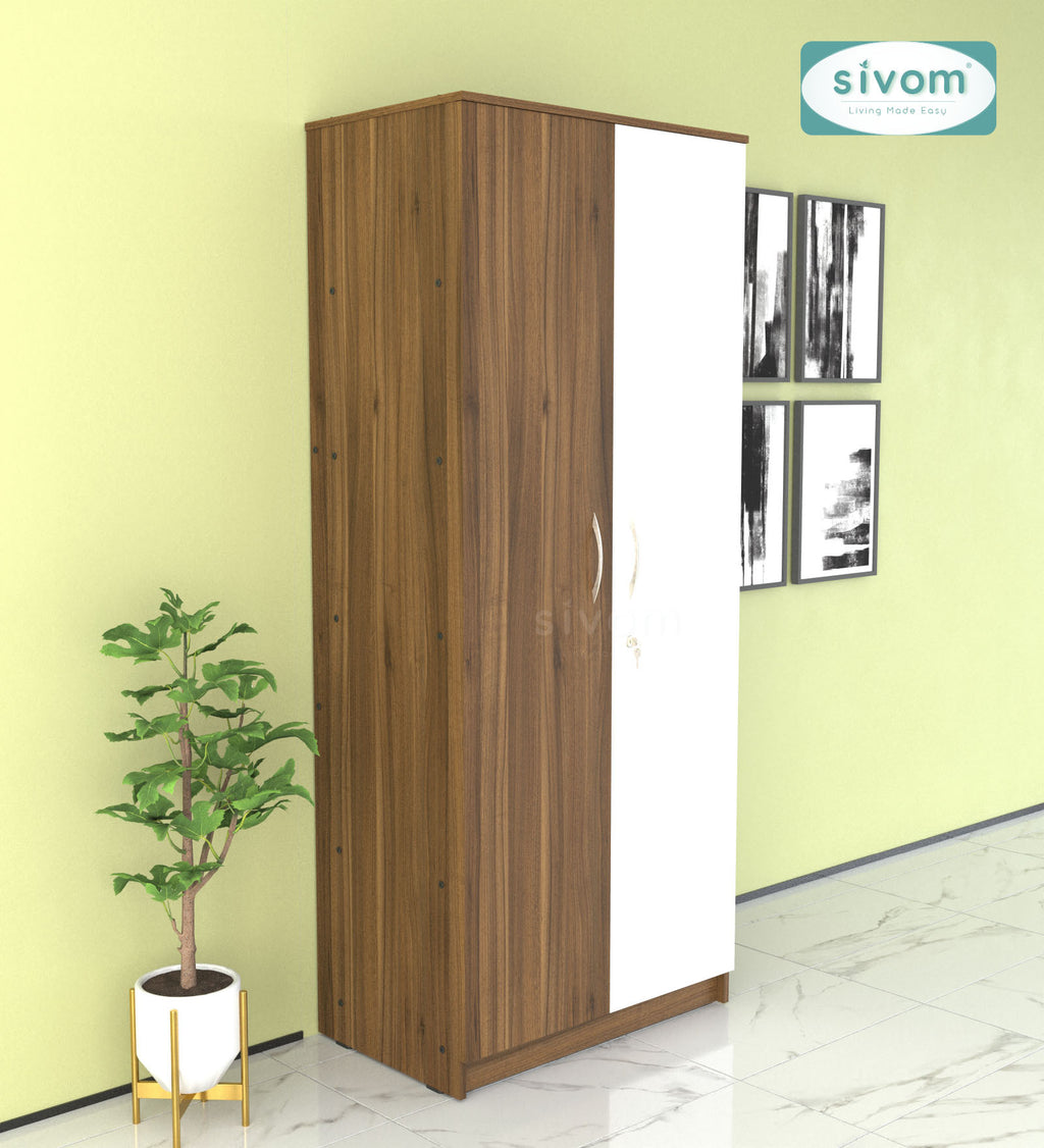 Sivom SIVOM Oliver Multipurpose 2 Door Wardrobe Engineered Wood 2 Door Wardrobe for Modern Homes | Elegant Design & Premium Finish