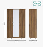 Sivom SIVOM Oliver Multipurpose 3 Door Wardrobe / Spacious Shelves with Hanging Rail Engineered Wood 3 Door Wardrobe for Modern Homes | Elegant Design & Premium Finish