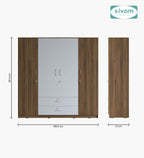 Sivom furniture SIVOM Oliver Multipurpose 4 Door Closet Engineered Wood 4 Door Wardrobe for Modern Homes | Elegant Design & Premium Finish