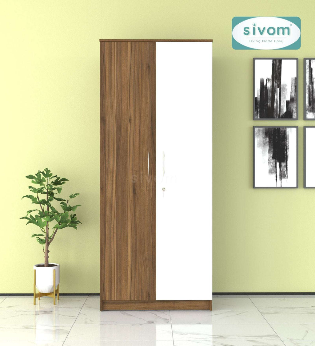 Sivom SIVOM Oliver Multipurpose 2 Door Wardrobe Engineered Wood 2 Door Wardrobe for Modern Homes | Elegant Design & Premium Finish