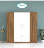 Sivom furniture SIVOM Oliver Multipurpose 4 Door Closet Engineered Wood 4 Door Wardrobe for Modern Homes | Elegant Design & Premium Finish
