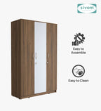 Sivom SIVOM Oliver Multipurpose 3 Door Wardrobe / Spacious Shelves with Hanging Rail Engineered Wood 3 Door Wardrobe for Modern Homes | Elegant Design & Premium Finish