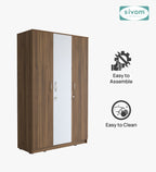Sivom SIVOM Oliver Multipurpose 3 Door Wardrobe / Spacious Shelves with Hanging Rail Engineered Wood 3 Door Wardrobe for Modern Homes | Elegant Design & Premium Finish