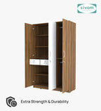 Sivom SIVOM Oliver Multipurpose 3 Door Wardrobe / Spacious Shelves with Hanging Rail Engineered Wood 3 Door Wardrobe for Modern Homes | Elegant Design & Premium Finish