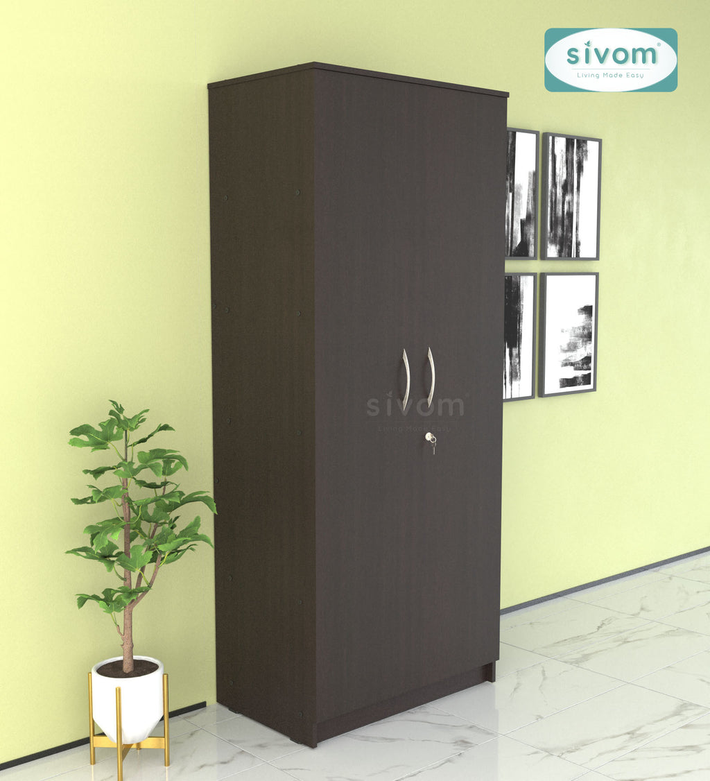 Sivom SIVOM Oliver Multipurpose 2 Door Wardrobe Engineered Wood 2 Door Wardrobe for Modern Homes | Elegant Design & Premium Finish