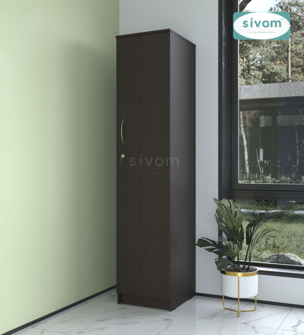 Sivom SIVOM Oliver Multipurpose 1 Door Wardrobe / Spacious 4 Shelves Engineered Wood 1 Door Wardrobe for Modern Homes | Elegant Design & Premium Finish