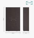 Sivom SIVOM Oliver Multipurpose 3 Door Wardrobe / Spacious Shelves with Hanging Rail Engineered Wood 3 Door Wardrobe for Modern Homes | Elegant Design & Premium Finish