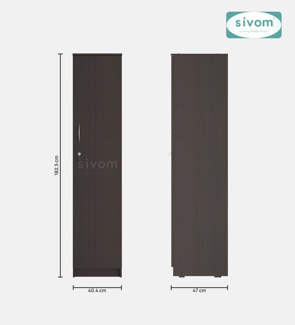 Sivom SIVOM Oliver Multipurpose 1 Door Wardrobe / Spacious 4 Shelves Engineered Wood 1 Door Wardrobe for Modern Homes | Elegant Design & Premium Finish