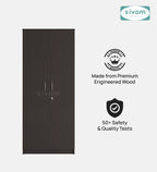 Sivom SIVOM Oliver Multipurpose 2 Door Wardrobe Engineered Wood 2 Door Wardrobe for Modern Homes | Elegant Design & Premium Finish
