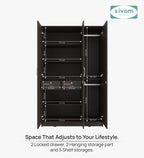 Sivom SIVOM Oliver Multipurpose 3 Door Wardrobe / Spacious Shelves with Hanging Rail Engineered Wood 3 Door Wardrobe for Modern Homes | Elegant Design & Premium Finish