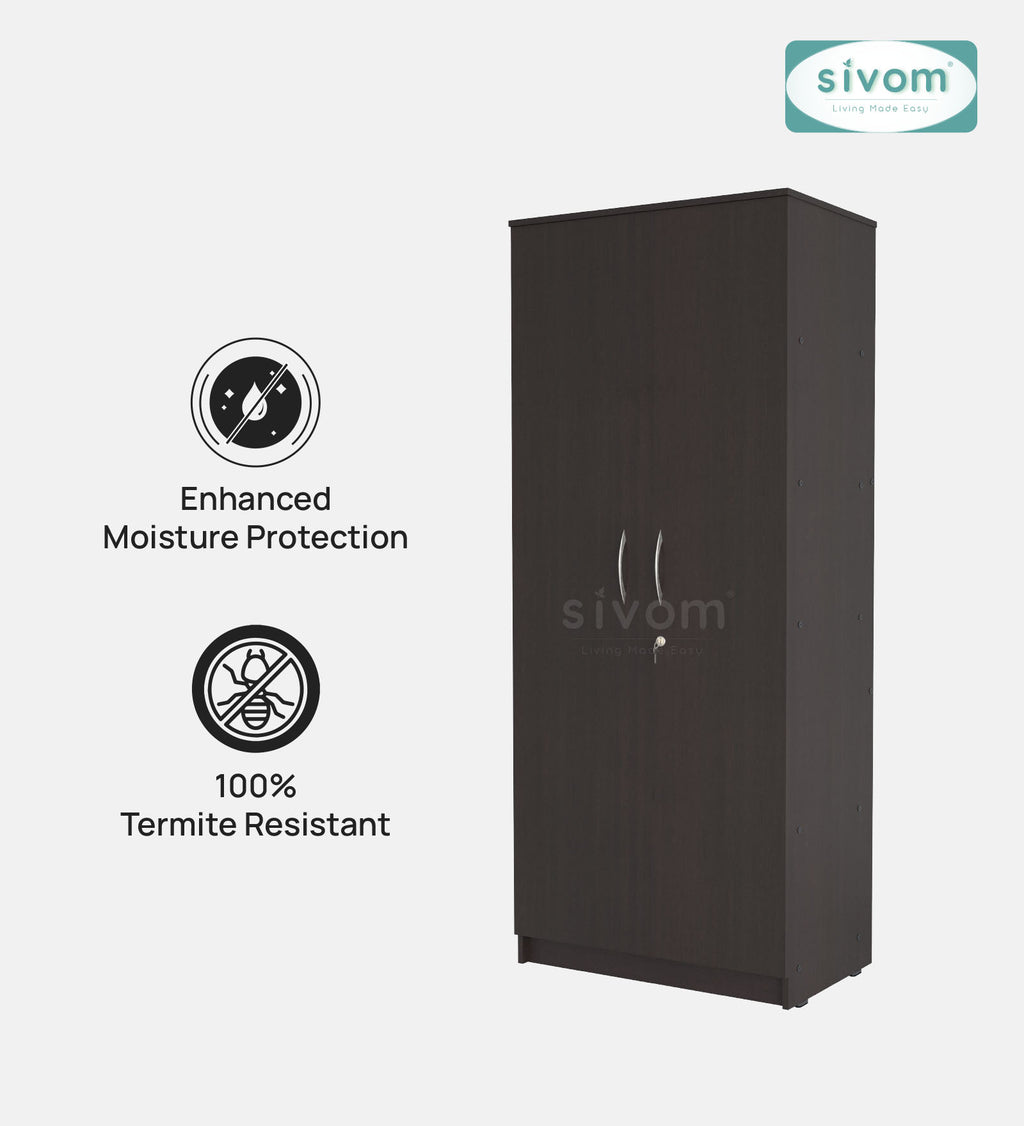 Sivom SIVOM Oliver Multipurpose 2 Door Wardrobe Engineered Wood 2 Door Wardrobe for Modern Homes | Elegant Design & Premium Finish