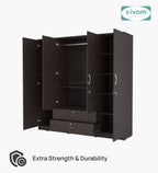 Sivom furniture SIVOM Oliver Multipurpose 4 Door Closet Engineered Wood 4 Door Wardrobe for Modern Homes | Elegant Design & Premium Finish